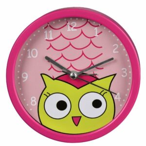 Hama Cute Owl Children's Alarm Clock, Silent running, Large numbers - Pink