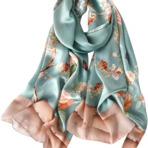 100% Natural Mulberry Silk Scarf | Birthday Gifts for Women with Envelope Wrap & Blank Greeting Card | Multi-use Scarf for Women UK | Ideal Gifts for Mom and Teacher