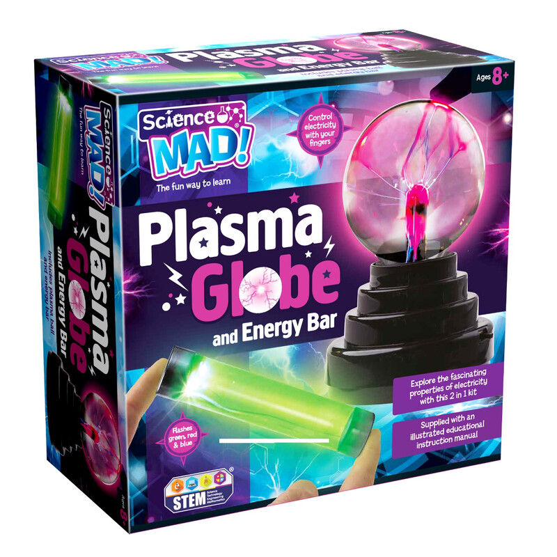 Science Mad 2 in 1 Plasma Globe and Energy Stick Set