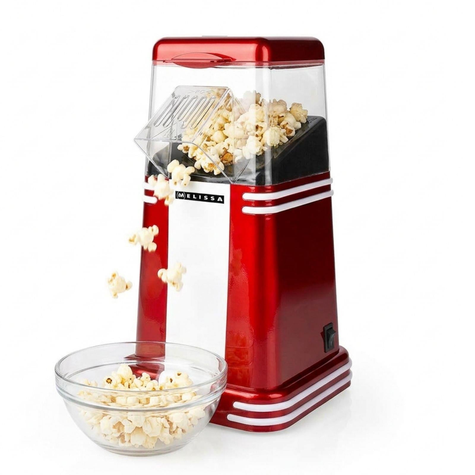 Melissa Retro Hot Air Popcorn Maker (Red & White)