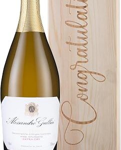 Alessandro Gallici Prosecco Gift Set (Congratulations) Wooden Gift Box, Italy, Glera, 10.5% ABV