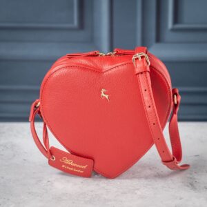 Ashwood Leather Heart Handbag - Red