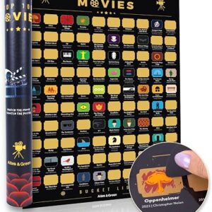 Atlas & Green Top 100 Movies Poster. Top 100 Scratch Off Movie Poster Top Imdb films up to date 2024 + Bonus Accessories: Gift Tube Movie Posters Stickers