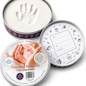 Baby Footprint Kit & Handprint Kit with Air Drying Clay – Keepsake Tin for Tiny Prints – Baby Essentials Gifts for New Mums & New Parents – The Lovely Keepsake