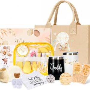 Baby Shower Gifts, Newborn Gift Set with Tumblers & Decision Coin, Baby Gift Basket for Couples, New Parents, Mum to Be, Gender Reveal, First Time Mum & Dad Essentials, Pregnancy Gifts