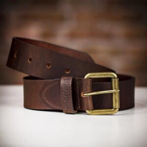 Barbour Matt Leather Belt - Brown - Medium - can be Engraved or Personalised