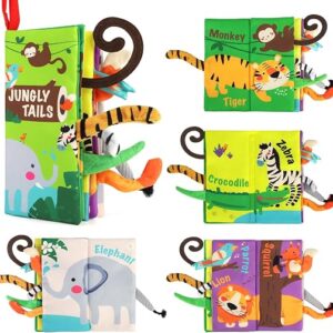 beiens Baby Books, Touch and Feel Crinkle Cloth Books for Babies, Baby Essentials for Newborn, Car Seat Gifts for 0 3 6 12 Months