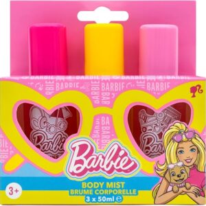 Children's Body Mist Trio – 3 x 50ml Fragrance Sprays in Strawberry, Peach & Dragon Fruit – Travel Size Body Spray Set – Official Barbie Merchandise