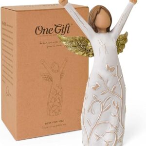 Cuayaes Courage Angel Figurines Positive Emotional Support Gift, Congratulations New Beginnings New Job Gifts for Women, Cheer Up Guardian Angel Ornament, Cancer Chemotherapy Gifts for Woman