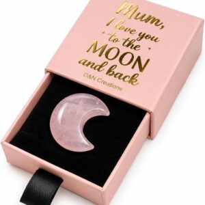 D&N Creations Gift for Mum - I Love You to the Moon and Back Keepsake in Pink Gift Box - Mum Birthday Gifts, Christmas or Mother's Day Present for Mum from Daughter Son, Meaningful