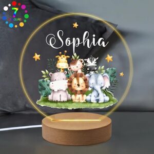 EDSG Personalised Baby Gifts Nursery Night Light for Girls Boys 7 Colours Night Lamp Christmas Christening Gifts for Girls Boys Toddler Granddaughters Nursery (Design 3)