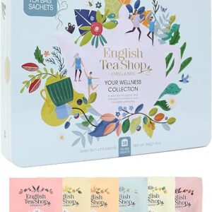 English Tea Shop Organic Your Wellness Collection Gift Tin 36 Tea Bag Sachets - 6 Different Flavours