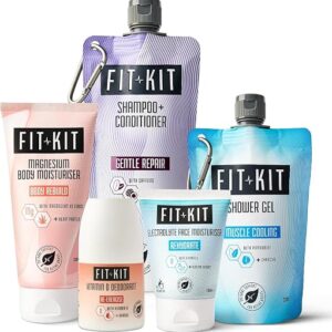 Fit Kit Muscle Recovery Gift Set for Men | Bath & Body Care Box for Father & Dad | Mens & Womens Shower Gels, Face Moisturiser & Hair Growth Shampoo | Toiletries Gifts for Him, Her, Grandad or Stepdad