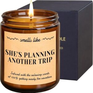 Funny Candle, Travel Gifts for Women & Men, Gifts for Travelers - Cool Ideas for People Who Love Vacation, Girls Trip - Birthday, Valentines, Bon Voyage Presents for Best Friend, Mom, Sister, Her