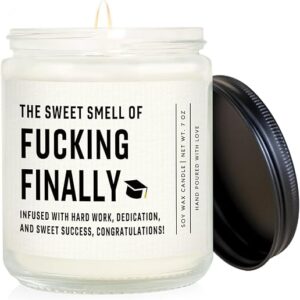 Funny Graduation Gift for Her Him, Congratulations Grad Candle Lavender Scented - 7 oz, 2026 Graduation Presents for College, High School, Master’s Degree, Phd Grads