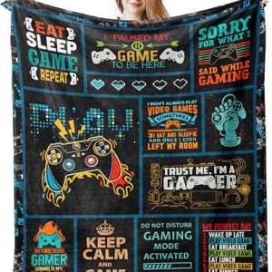 Gamer Gifts for Men, Best Gaming Gifts, Gifts for Gaming Blanket 150x130CM, Brother Gifts for Gamers, Game Room Decor Gift for Men/Gamer, Video Game Gift, Teen Gifts for Birthday