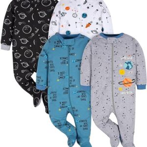 Gerber Baby Boys 4 Pack Sleep 'N Play Footie Baby and Toddler Sleepers