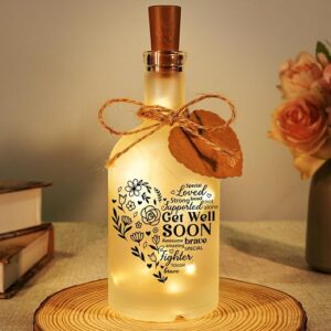 Get Well Soon Gifts for Women – Inspirational Bottle Light with Uplifting Message, Healing & Recovery Gift for Her After Surgery Cancer Hysterectomy or Hard Times, Thinking of You Self-Care Present