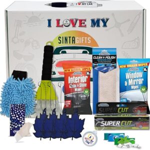 I Love My Car Gift Box | Practical Car Gifts for Him Featuring 16 Piece Set Car Accessories for Men | Everyday Gifts for Car Lovers & Drivers | Presented in an Eco-Friendly Decorative Box