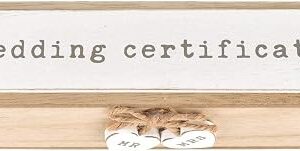 Love Story Wooden Wedding Day Marriage Certificate Holder Box with Hearts