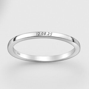 John Greed Signature Silver 2mm Engravable Band Ring