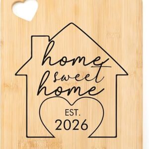 New Home Gifts, Bamboo Chopping Board House Warming Gifts for Best Friend Couple Family Women, Ideas Kitchen Housewarming Gifts for New House 8.4 * 10.8 in