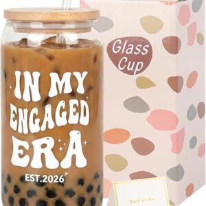 Nideen Engagement Gifts Engaged Gifts for Couples in My Engaged Era Glass Cup - 16 oz