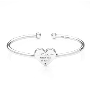 John Greed Signature Silver Mum Nobody Does It Better Torque Bangle