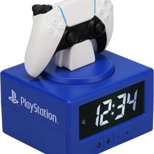 Paladone PlayStation DualSense Controller Digital Alarm Clock with Night Light Function - Officially Licensed Gaming & Bedroom Décor for Kids & Teens