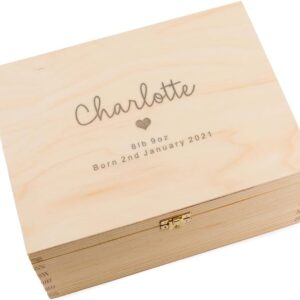 Personalised Baby Gift - Wooden Keepsake Box with Lid - New Baby Memory Box - Unique Gifts for New Parents - Newborn Baby Gifts