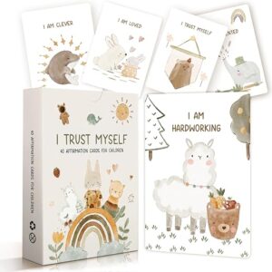 Positive Affirmation Cards for Kids – 40 Confidence & Mindfulness Cards to Support Emotional Growth | Ideal for Preschool, Kindergarten & Home