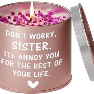 PRSTENLY Sister Gifts, 9OZ Scented Candles Sister Birthday Gifts, Presents for Sisters on Her Birthday Wedding Day Housewarming Graduation Christmas