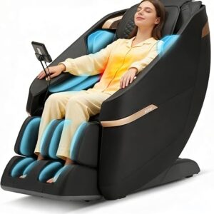 ROTAI Full Body Massage Chair,Zero Gravity Recliner Chair for Home,24 Fixed Massage Roller Nodes,Back Massagers for Pain Relief, Chair Massager with Heat - Black