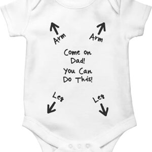 SMARTYPANTS Come On Dad! You Can Do This! Cute Funny Fun Cheer Instructions New Father Dad Dada Dressed Baby Clothes Short Sleeved Babygrow Bodysuit Onesie Vest Gift Present