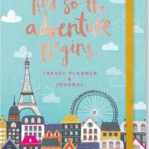 Soft Covered Travel Planner & Journal with 4 Tabbed Sections and So The Adventure Begins.