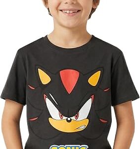Sonic THE Hedgehog Boys T-Shirts 5-12 Yrs, Cotton Crew Neck Short Sleeve Tee Tops, Soft Summer Boys Clothing, Gaming Gifts