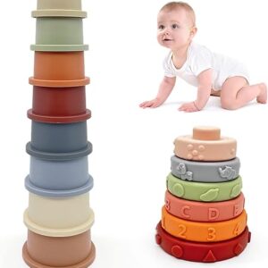 Stacking Baby Toys 6 to 12 Months Boys Girls Gifts, Stacking Cups & Rings Sensory Baby Toys 12+ Months, Early Development Montessori Toys for 1, 2 Year Old Boy Girls