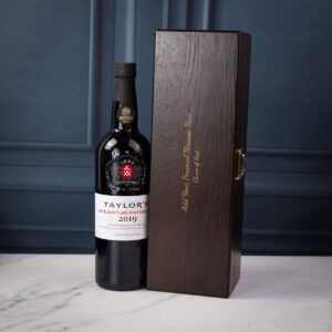 Taylor's Late Bottled Vintage Port in Personalised Premium Wood Gift Box - Engraved with your message