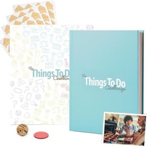 Things to Do Challenge - for Couples - 60+ Activities to Complete - Surprise Scratch Off Date Night & Day Ideas - Includes Photo Corner Stickers, Dice and Coin