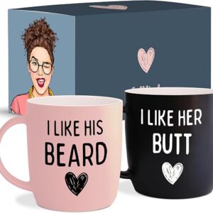 Triple Gifffted Funny Couples Gifts for Christmas, Wedding Anniversary, Engagement, Valentines Day Girlfriend Boyfriend Couple Gift, His & Hers, Bride & Groom, Him & Her, Ceramic, 380ML