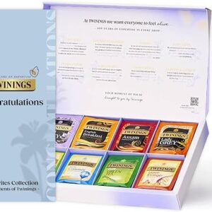 Twinings Favourites Congratulations Collection Gift Box | 40 Tea Bags | 8 Premium Green & Herbal Infusions |Gift Ideas for Women & Men