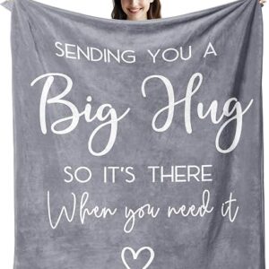 Vegas Gifts for Women/Men, Get Well Soon Gifts for Women/Men, Thinking of You Gifts, Sympathy Gift, Cheer Up Gifts for Woman/Man, Inspirational Get Well Gifts, Healing Hug Grey Blanket 150X130CM