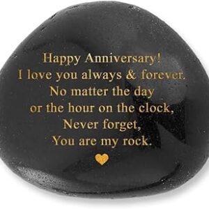 VELENTI Happy Anniversary Rock – Heartwarming “You Are My Rock” Wedding Keepsake, Inspiring for Her, Thoughtful Gifts for Him, Meaningful present for Couples