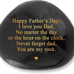 VELENTI Unique Gifts for Fathers Day - Engraved for Dad from Son - Heart-Warming You are My Rock from Daughter - Gifts for Men and Dad Who Have Everything