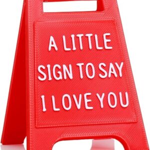 Velenti Valentines Day Gifts - Romantic I Love You Sign Figurines - Fun Boyfriend Valentine's Day Gift - Cute Birthday, Christmas, Wedding Gift for Girlfriend, Wife, Fiancee - Mini Sign Decoration