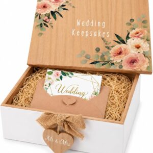 Wedding Gifts Memory Box, Wedding Gifts for Bride and Groom with Card. Premium Mr and Mrs Gifts Keepsake Box Set for Couples, Newlyweds, Anniversary and Engagement.